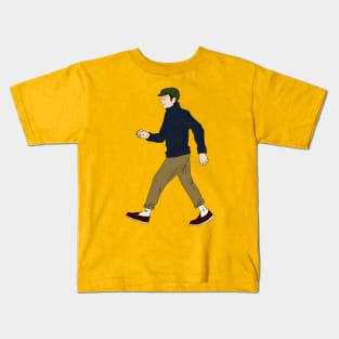 Handsome Male Model Is Walking Kids T-Shirt